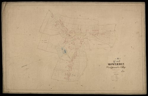 Plan du cadastre napoléonien - Mouflieres (Monflières) : Village (Le), section unique développée