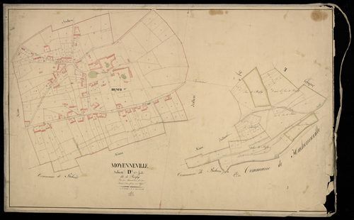 Plan du cadastre napoléonien - Moyenneville : Bienfay, D2 et partie de D1 développée