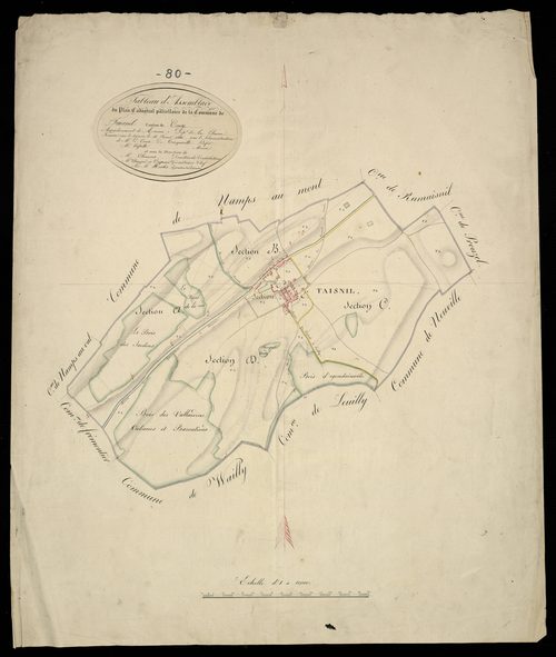 Plan du cadastre napoléonien - Namps-Maisnil (Taisnil) : tableau d'assemblage