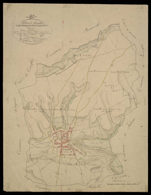 Plan du cadastre napoléonien - Naours : tableau d'assemblage
