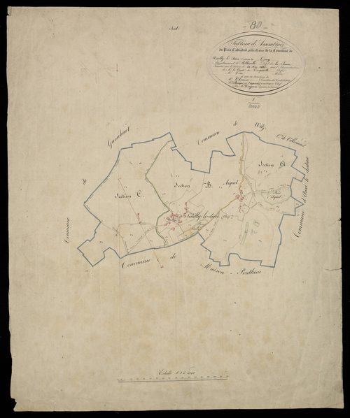 Plan du cadastre napoléonien - Neuilly-le-Dien : tableau d'assemblage