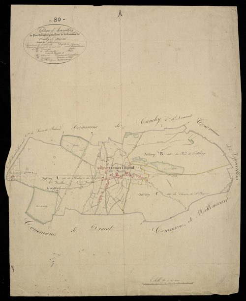 Plan du cadastre napoléonien - Neuilly-L'hopital : tableau d'assemblage