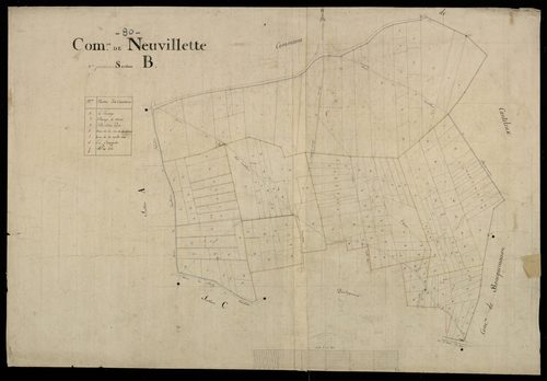 Plan du cadastre napoléonien - Neuvilette (Neuvillette) : B