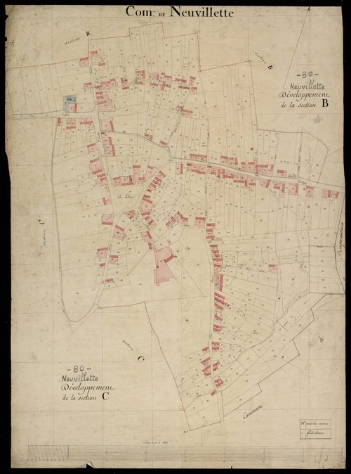 Plan du cadastre napoléonien - Neuvilette (Neuvillette) : B et C développement