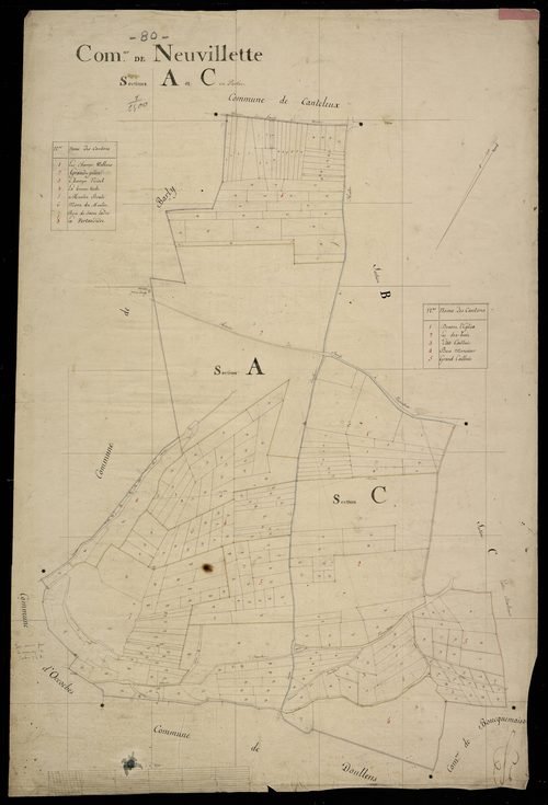 Plan du cadastre napoléonien - Neuvilette (Neuvillette) : A et partie de C