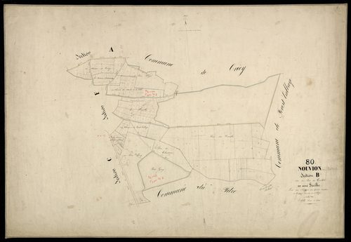 Plan du cadastre napoléonien - Nouvion : Bois des Combles (Le), B