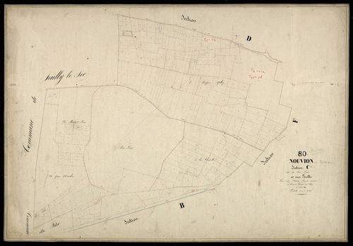 Plan du cadastre napoléonien - Nouvion : Bois Loua (Le), C