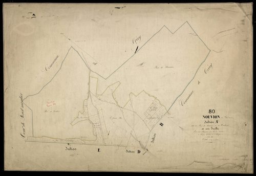 Plan du cadastre napoléonien - Nouvion : Bois de Nouvion et de Carbonné (les), A