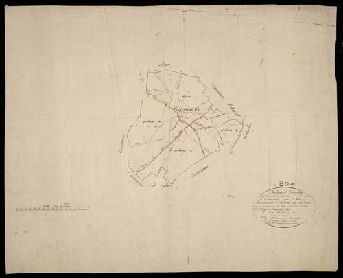 Plan du cadastre napoléonien - Ochancourt : tableau d'assemblage