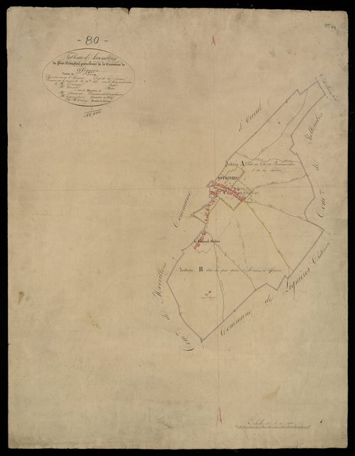 Plan du cadastre napoléonien - Offignies : tableau d'assemblage