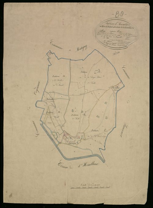 Plan du cadastre napoléonien - Offoy : tableau d'assemblage