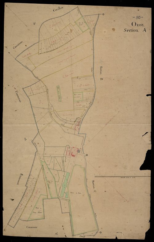 Plan du cadastre napoléonien - Oissy : A