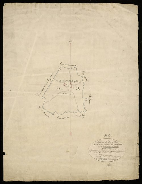 Plan du cadastre napoléonien - Omiecourt (Hyencourt-le-Petit) : tableau d'assemblage