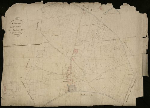 Plan du cadastre napoléonien - Pertain : D et partie développée de D