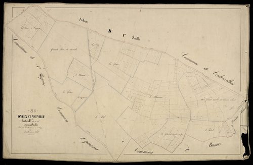 Plan du cadastre napoléonien - Oneux (Oneux et Neuville) : Val (Le), E