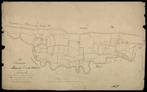 Plan du cadastre napoléonien - Oust-Marest (Marest-Ouste) : Vallée (La) ; Villages d'Ouste et Marest (Les), C