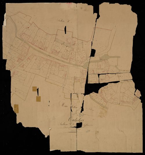 Plan du cadastre napoléonien - Outrebois : Chef-lieu (Le), D2 et C2 développement