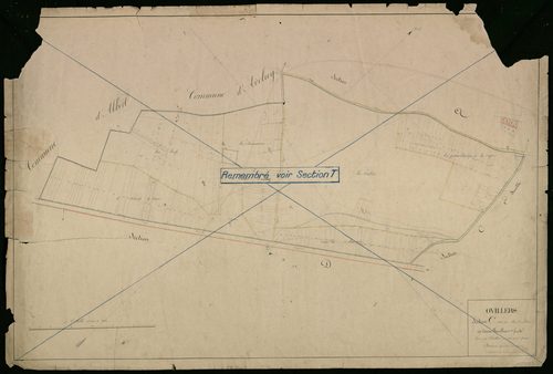 Plan du cadastre napoléonien - Ovillers-la-Boisselle (Ovillers) : Bas Ovillers (Le), C2 et partie développée de C2