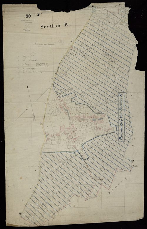 Plan du cadastre napoléonien - Parvillers-le-Quesnoy (Parvillers) : B