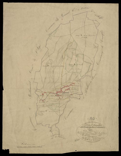 Plan du cadastre napoléonien - Pernois : tableau d'assemblage