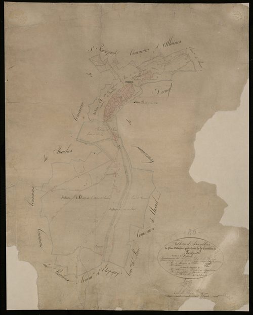 Plan du cadastre napoléonien - Peronne : tableau d'assemblage
