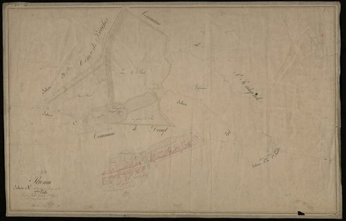 Plan du cadastre napoléonien - Peronne : Faubourgs de Bretagne et de Paris (Les), A2 et partie développée de A2