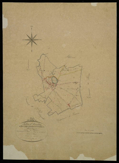 Plan du cadastre napoléonien - Peronne (Mont-Saint-Quentin) : tableau d'assemblage