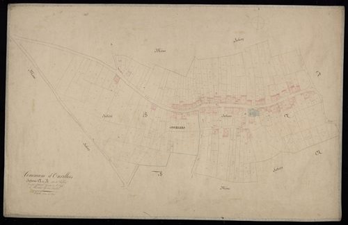 Plan du cadastre napoléonien - Piennes-Onvillers (Onvillers) : Chef-lieu (Le), développement des sections A et B