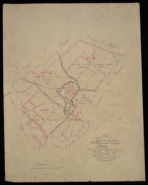 Plan du cadastre napoléonien - Piennes-Onvillers (Piennes) : tableau d'assemblage