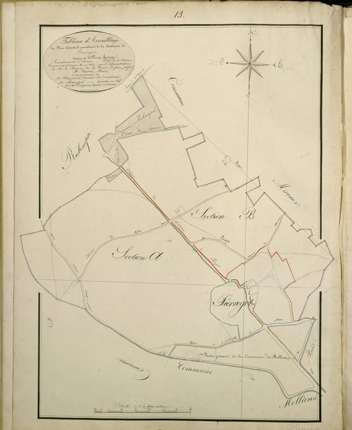Plan du cadastre napoléonien - Atlas cantonal - Pierregot : tableau d'assemblage