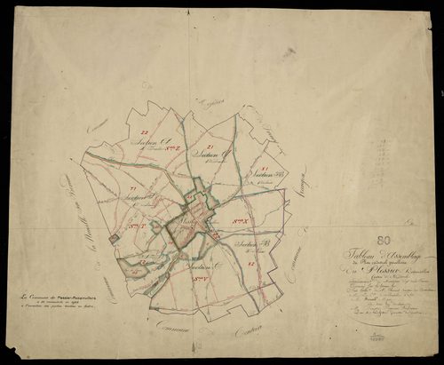 Plan du cadastre napoléonien - Plessier-Rozainvillers (Le) (Le Plessier-Rosainvillers) : tableau d'assemblage