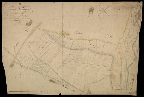 Plan du cadastre napoléonien - Ponches-Estruval (Estruval) : Vallée de la Tulotte (La), D