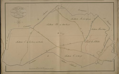 Plan du cadastre napoléonien - Pont-de-Metz : tableau d'assemblage
