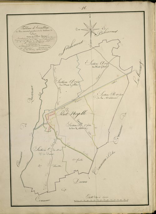 Plan du cadastre napoléonien - Atlas cantonal - Pont-Noyelles (Pont Noyelles) : tableau d'assemblage
