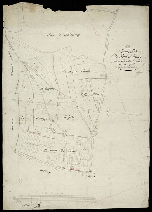 Plan du cadastre napoléonien - Pont-Remy (Pont-de-Remy) : Carrières (les), B