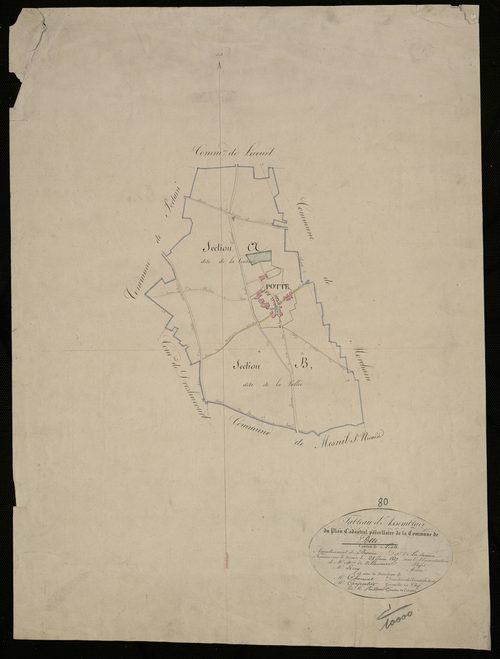 Plan du cadastre napoléonien - Potte : tableau d'assemblage