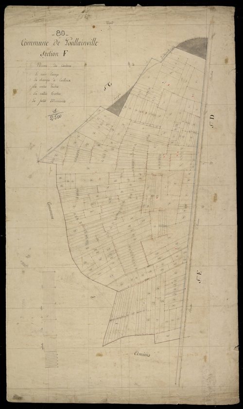 Plan du cadastre napoléonien - Poulainville (Poullainville) : F