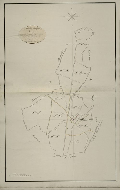 Plan du cadastre napoléonien - Poulainville : tableau d'assemblage