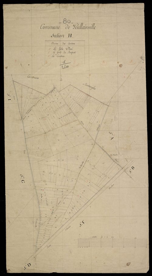 Plan du cadastre napoléonien - Poulainville (Poullainville) : H