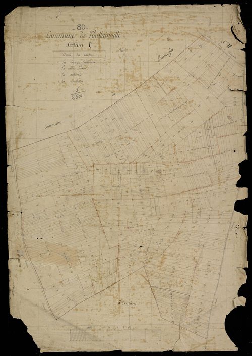 Plan du cadastre napoléonien - Poulainville (Poullainville) : I