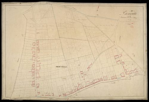 Plan du cadastre napoléonien - Prouville : Village (Le), D1