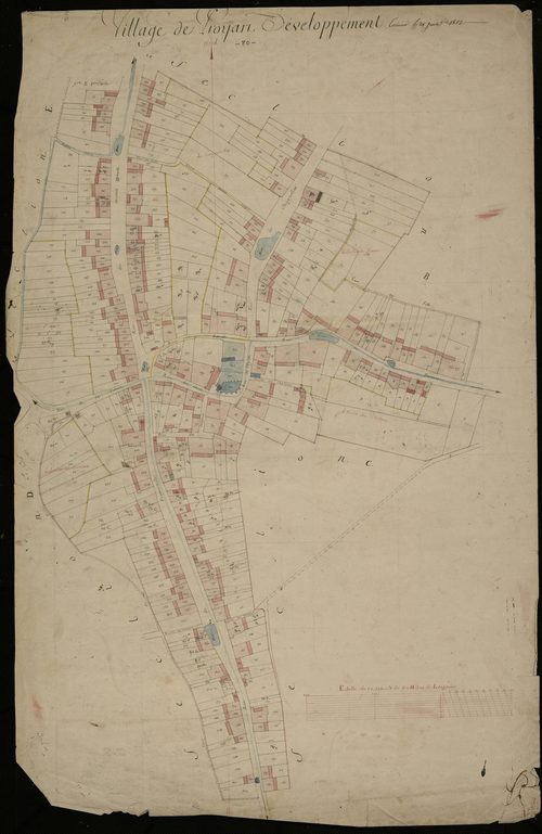 Plan du cadastre napoléonien - Proyart : Village de Proyart (Le), développement