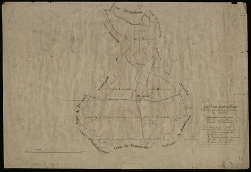 Plan du cadastre napoléonien - Proyart : tableau d'assemblage