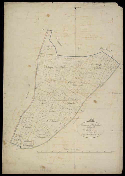 Plan du cadastre napoléonien - Puchevillers : Franches Terres (les), B