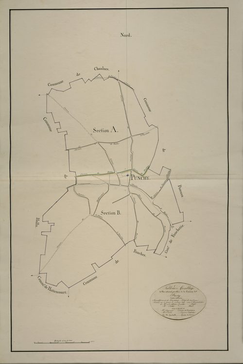 Plan du cadastre napoléonien - Punchy : tableau d'assemblage