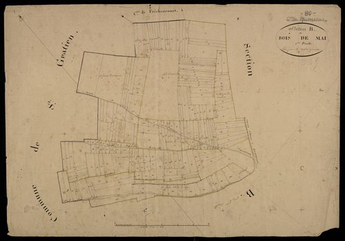 Plan du cadastre napoléonien - Querrieu (Querrieux) : Bois de Mai (Le), B1