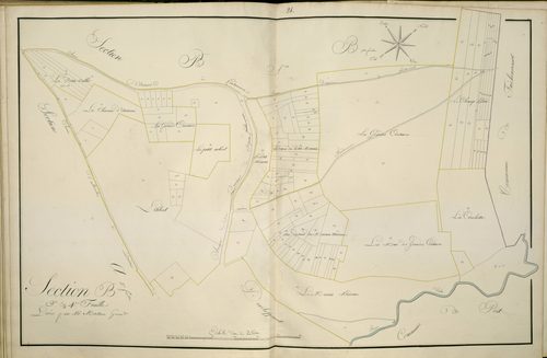 Plan du cadastre napoléonien - Atlas cantonal - Querrieu (Querrieux) : B3 et B4