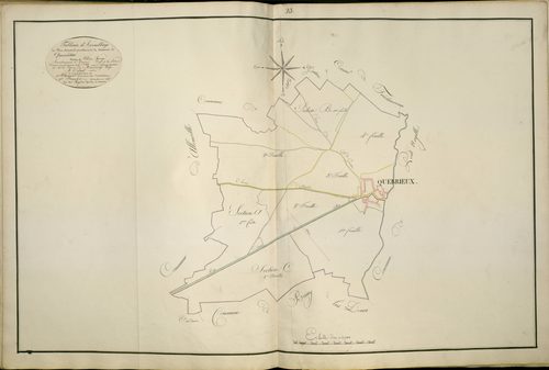 Plan du cadastre napoléonien - Atlas cantonal - Querrieu (Querrieux) : tableau d'assemblage