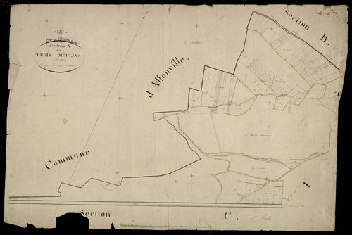 Plan du cadastre napoléonien - Querrieu (Querrieux) : Trois Moulins (Les), A1