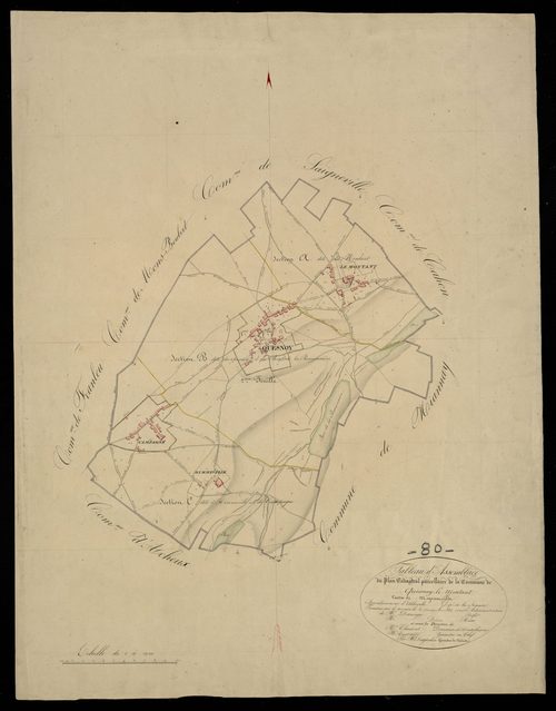 Plan du cadastre napoléonien - Quesnoy-le-Montant : tableau d'assemblage